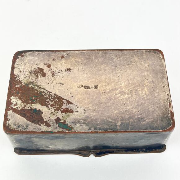 Hand Made Brass Cigarette Box With Hinged Lid - Picture 7 of 8